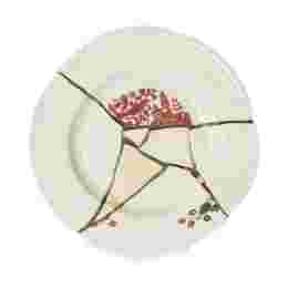 ◆당일◆킨츠기 KINTSUGI 크랙 디너 플레이트 01 27.5CM 화이트/골드 09611