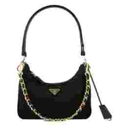 ◆당일◆25FW 삼각로고 리에디션 1995 퀄팅 체인 미니 숄더백 블랙 1BC204 2AOS F0002