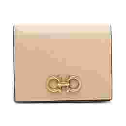 ◆당일◆25FW 금장 더블 간치니 컴팩트 반지갑 베이지 22-D780 0752759