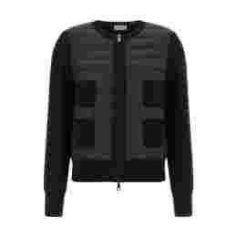 ◆당일◆25FW 로고 패치 믹스 니트 패딩 자켓 블랙 9B510 00 A9018 999