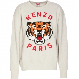 ◆당일◆24SS 럭키 타이거 자수 로고 오버핏 맨투맨 그레이 8SW010 4MF 93