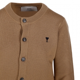 ◆당일◆25FW 스몰 하트 로고 여성 라운드넥 가디건 카멜 FKC361 001 288