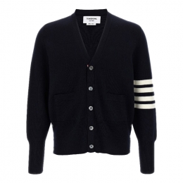 ◆당일◆25FW 사선 완장 밀라노 스티치 4바 가디건 네이비 MKC160A 00014 415