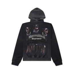 ◆당일◆26SS 써러브레드 프린팅 후드티 빈티지블랙 MLM41134 003