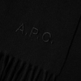 ◆당일◆26SS 시그니처 로고 자수 울 머플러 블랙 WOAFE M15171 LZZ