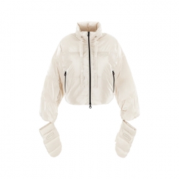 ◆당일◆RAFFAELLA 로고 패치 드로스트링 패딩 자켓 크림 VDDJ25435K0001 CRS