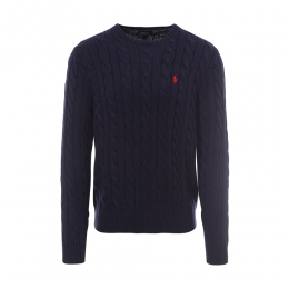 26SS 포니 자수 케이블 니트 네이비 710775885 001