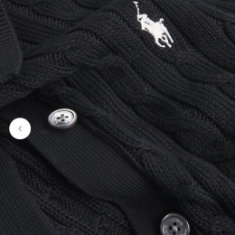 ◆당일◆26SS 포니 자수 케이블 클래식 폴로 가디건 블랙 211971881 003
