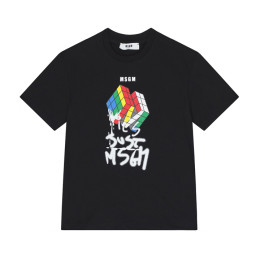 ◆키즈◆25FW 키즈 큐브 로고 티셔츠 블랙 F5MSJBTH302 110