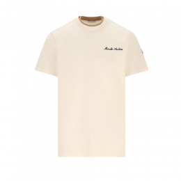 26SS 레터링 로고 레이어드넥 반팔 티셔츠 아이보리 8C000 15 89AYY 060