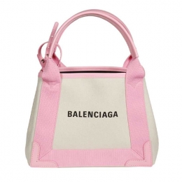 ◆당일◆23FW 카바스 XS 토트&숄더백 화이트/핑크 390346 2HH3N 5961