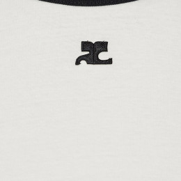 ◆당일◆24SS 로고 자수 콘트라스트 티셔츠 화이트 PERJTS017JS0070 0098