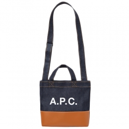 ◆당일◆25FW 로고 데님 악셀 미니 토트백 네이비/카라멜 CODDP M67009 CAF