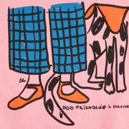 ◆키즈◆키즈 도그 프렌드십 맨투맨 핑크 B126AC047 661