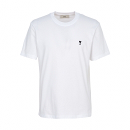 ◆당일◆25FW 블랙 하트 로고 자수 티셔츠 화이트 HTS346 724 100