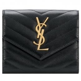 ◆당일◆25FW 금장 모노그램 플랩 코인 반지갑 블랙 403943 BOW01 1000