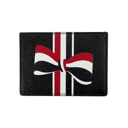 ◆당일◆26SS 페일그레인 삼선 리본 카드지갑 블랙 UAW080A 00198 001