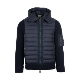 ◆당일◆25FW 로고 패치 믹스 니트 패딩자켓 네이비 9B508 00 A9340 777