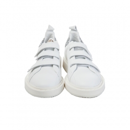 ◆12주년◆키즈 스매쉬 벨크로 스니커즈 화이트/실버글리터탭 G30KS340 A4