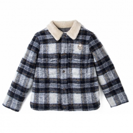 ◆키즈◆21FW 키즈 체크 브러시 재킷 블랙화이트 W01BSHWO0101 477