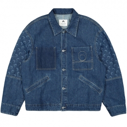 ◆당일◆24SS 데드스톡 문 레이저 프린트 박시 데님 자켓 블루 MJA046 BLUE