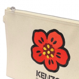 ◆당일◆23FW 플라워 자수 라지 클러치백 에크루 5PM902 F34 03