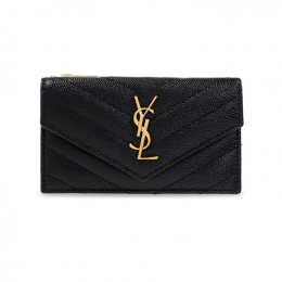 ◆당일◆26SS 금장 모노그램 플랩 카드지갑 블랙 612808 BOW01 1000