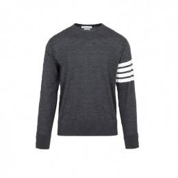 ◆당일◆26SS 사선완장 클래식 크루넥 풀오버 니트 다크그레이 MKA002A Y1014 022