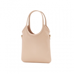 26SS 로고 자수 아이비 레더 핸드백 파우더핑크 5BA281 2IEO F0236