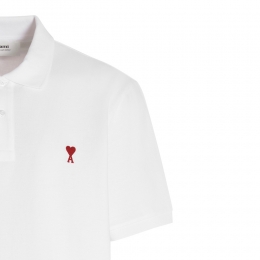◆당일◆25FW 하트 스몰 로고 카라 티셔츠 화이트 BFUPL001 760 100