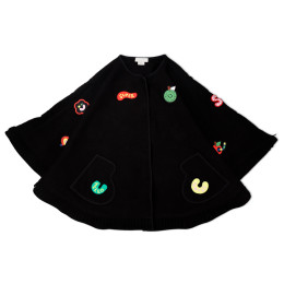 ◆키즈◆22FW 키즈 그래픽 케이프 블랙 8R2A43 Z0507 930MC