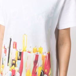 ◆당일◆22SS 여성 캔들 프린팅 티셔츠 화이트 S540Y22X18 9990