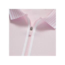 ◆당일◆24SS 스트라이프 넥 지퍼 폴로 티셔츠 블러쉬 GLP000001 BLUSH