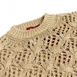 ◆당일◆25FW 필라데 PILADE 코르도넷 크롭 스웨터 골드 2526366141 001