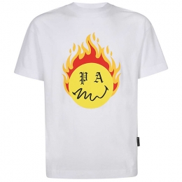 ◆12주년◆버닝 헤드 백 로고 티셔츠 화이트 PMAA001R21JER004 0118