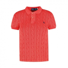 ◆당일◆25FW 포니 자수 케이블 클래식 카라 니트 레드 211943010 005