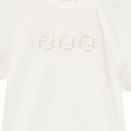 ◆키즈◆23SS 여성 로고 러플 티셔츠 화이트 JFI231 AEY6 F0ZNM