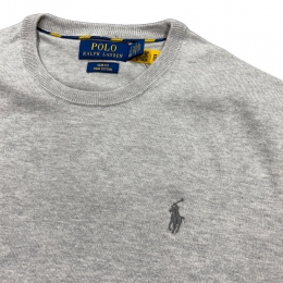 26SS 포니 로고 슬림핏 코튼 니트 그레이 710684957 003