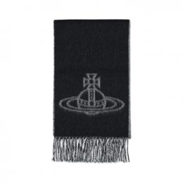 ◆당일◆25FW ORB 로고 싱글 투톤 머플러 블랙 81030006 W00ZH N401