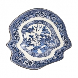 ◆당일◆클래식 글리치 윌로우 디저트 플레이트 21.5CM 블루/화이트 11231