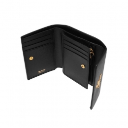 ◆당일◆26SS 사피아노 금장 로고 코인 반지갑 블랙 1MH025 QWA F0002