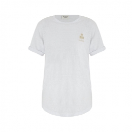 ◆당일◆26SS 콜디아 KOLDIA 로고 린넨 티셔츠 화이트/라이트골드 TS0315FB A1N10E WHLG