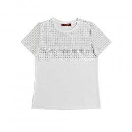 26SS MSTPUGNALE 라인스톤 로고 티셔츠 화이트 2616971011 004