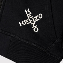 ◆키즈◆21FW 키즈 빅 X 로고 후드집업 블랙 K25129 09P