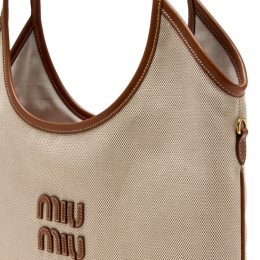 26SS 로고 자수 아이비 캔버스 숄더백 베이지/브랜디 5BG231 ACRN F062F