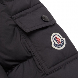 ◆키즈◆여성 이르마 IRMA 로고 패치 니트후드 패딩자켓 블랙 1C000 12 597YW 999