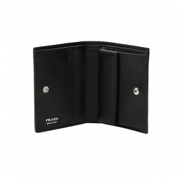 ◆당일◆25FW 사피아노 삼각 로고 코인 반지갑 블랙 1MV204 2DKY F0002