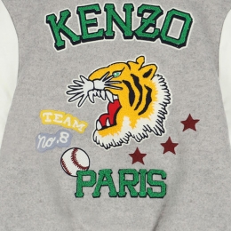 ◆키즈◆23FW 여성 백 타이거 로고 바시티 봄버자켓 그레이 K26096 A03