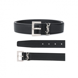 ◆당일◆26SS 모노그램 은장 로고 그레인 벨트 블랙 634440 DTI0E 1000