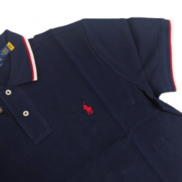 ◆당일◆26SS 포니 자수 커스텀 슬림핏 폴로 티셔츠 블루 710842621 003